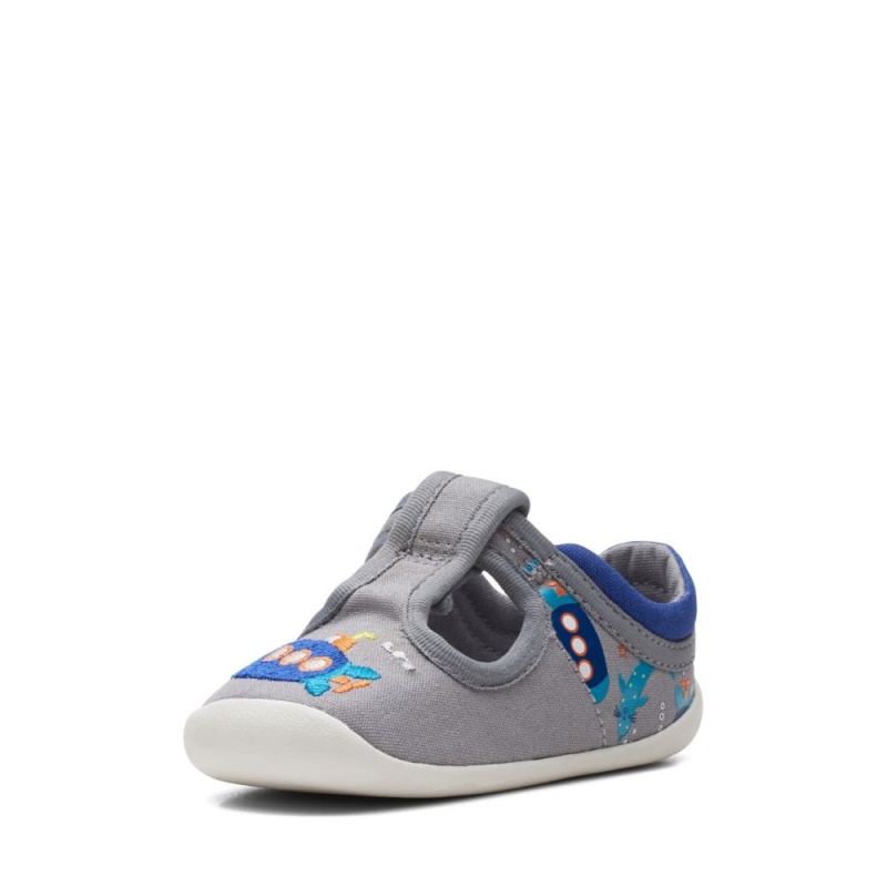 Clarks Roamer Sun Toddler καμβα παπουτσια για κοριτσια γκρι | GR368914