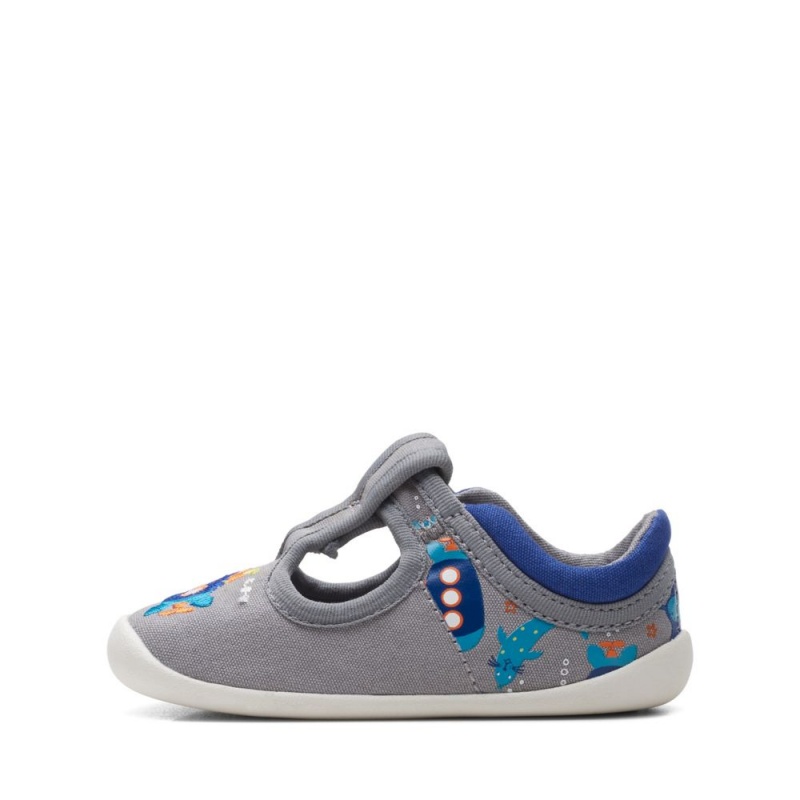 Clarks Roamer Sun Toddler καμβα παπουτσια για κοριτσια γκρι | GR368914