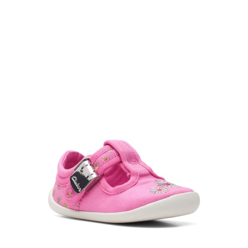 Clarks Roamer Sun Toddler καμβα παπουτσια για κοριτσια ροζ | GR684512