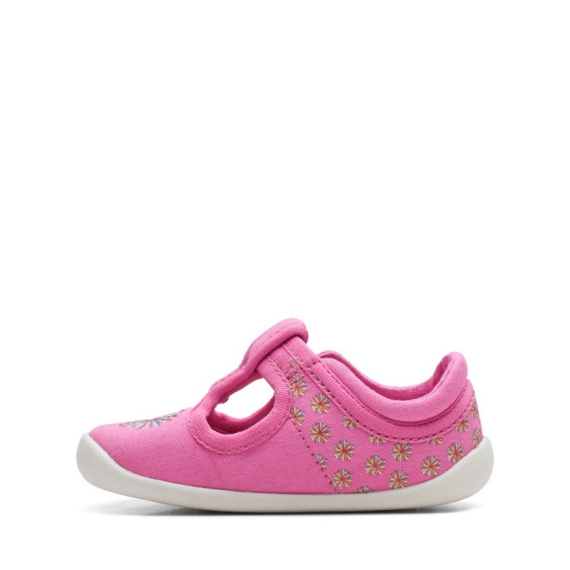 Clarks Roamer Sun Toddler καμβα παπουτσια για κοριτσια ροζ | GR684512