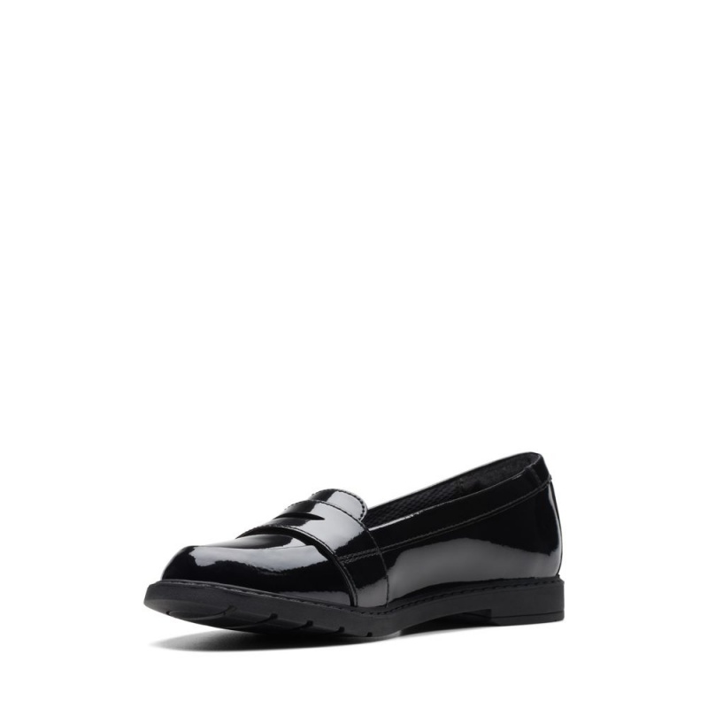 Clarks Scala Loafer Παπουτσια για σχολειο για κοριτσια μαυρα | GR349187