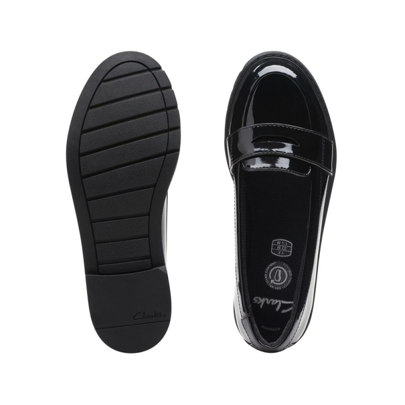 Clarks Scala Loafer Παπουτσια για σχολειο για κοριτσια μαυρα | GR349187