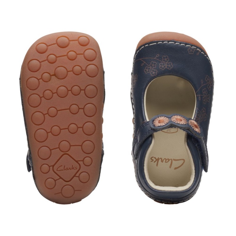 Clarks Tiny Flora Toddler Παπουτσια για κοριτσια σκουρο μπλε | GR105364