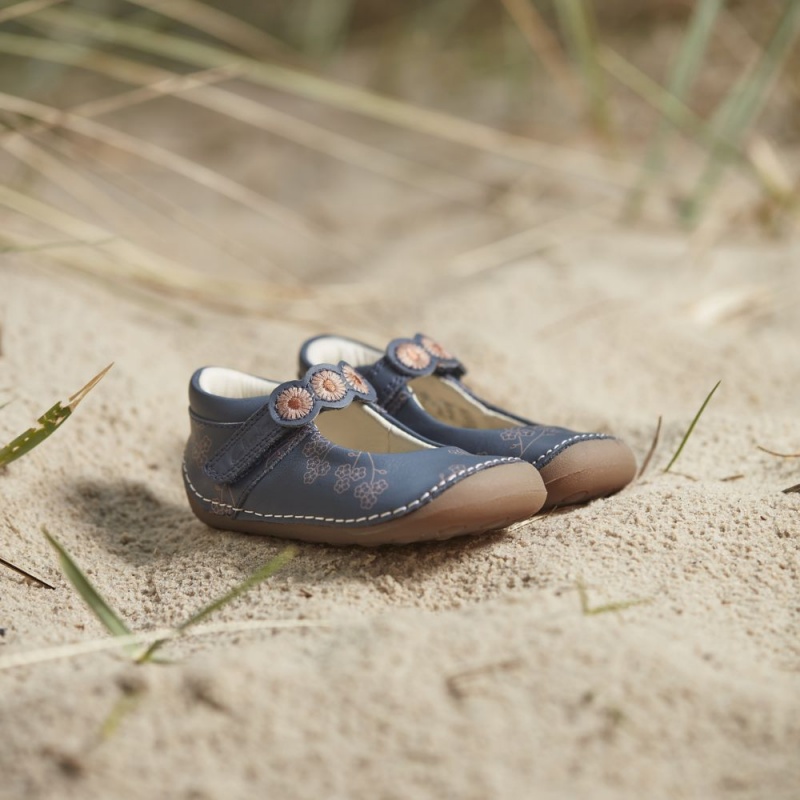 Clarks Tiny Flora Toddler Παπουτσια για κοριτσια σκουρο μπλε | GR105364