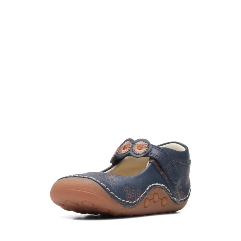 Clarks Tiny Flora Toddler Παπουτσια για κοριτσια σκουρο μπλε | GR105364