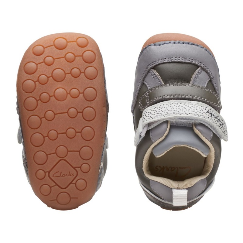 Clarks Tiny Print Toddler Παπουτσια για κοριτσια γκρι | GR527360