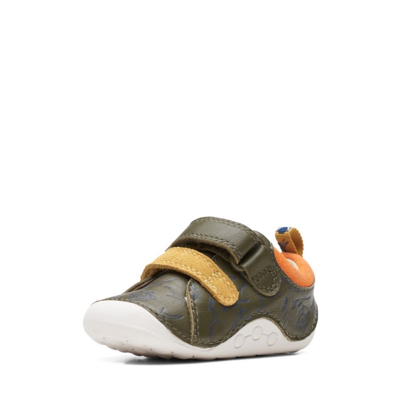 Clarks Tiny Rex Toddler Παπουτσια για αγορια Χακί | GR695410