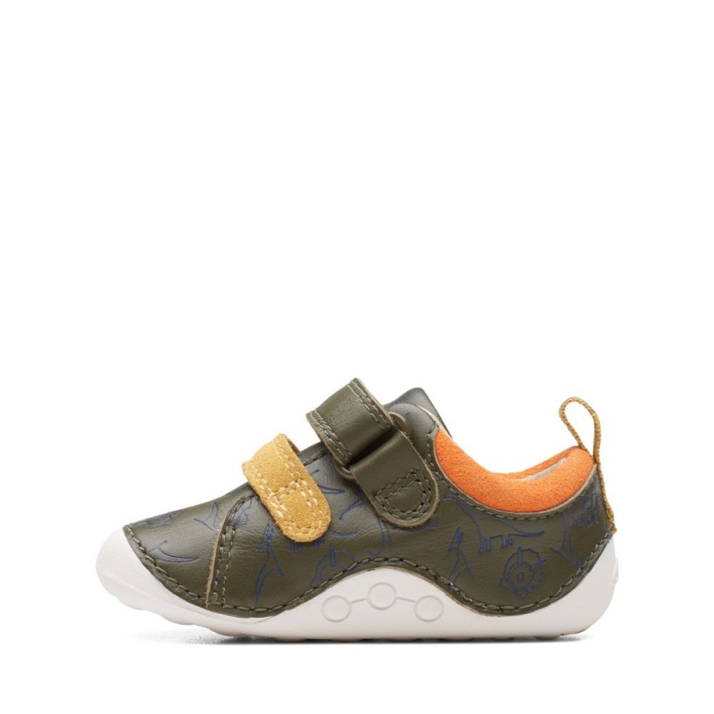 Clarks Tiny Rex Toddler Παπουτσια για αγορια Χακί | GR695410