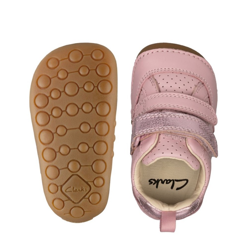 Clarks Tiny Sky Toddler Παπουτσια για αγορια ανοιχτο ροζ | GR146803