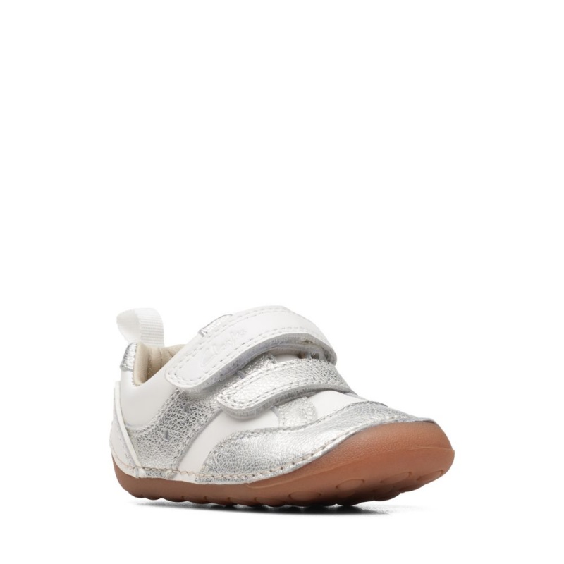 Clarks Tiny Sky Toddler Παπουτσια για κοριτσια ασπρα μεταλλικός | GR372815