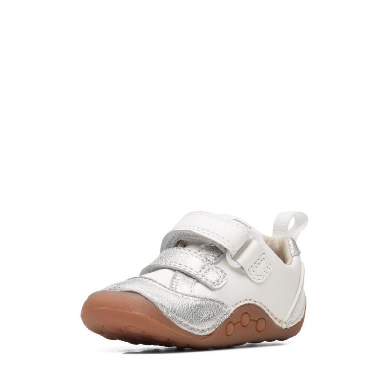 Clarks Tiny Sky Toddler Παπουτσια για κοριτσια ασπρα μεταλλικός | GR372815