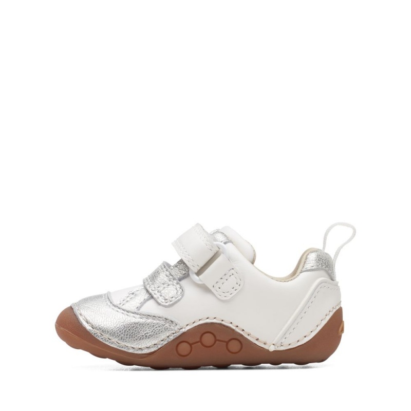 Clarks Tiny Sky Toddler Παπουτσια για κοριτσια ασπρα μεταλλικός | GR372815