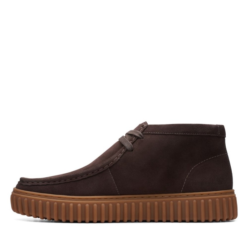 Clarks Torhill Hi παπουτσια casual ανδρικα σκούρο καφε | GR620391