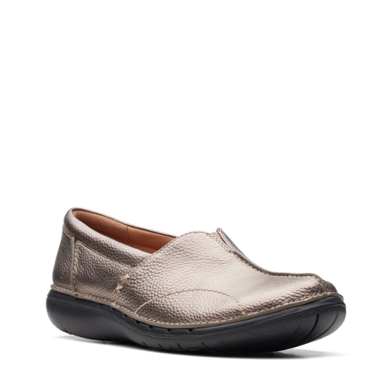 Clarks Un Loop Stride Φλατ Παπουτσια γυναικεια ασημι | GR918205