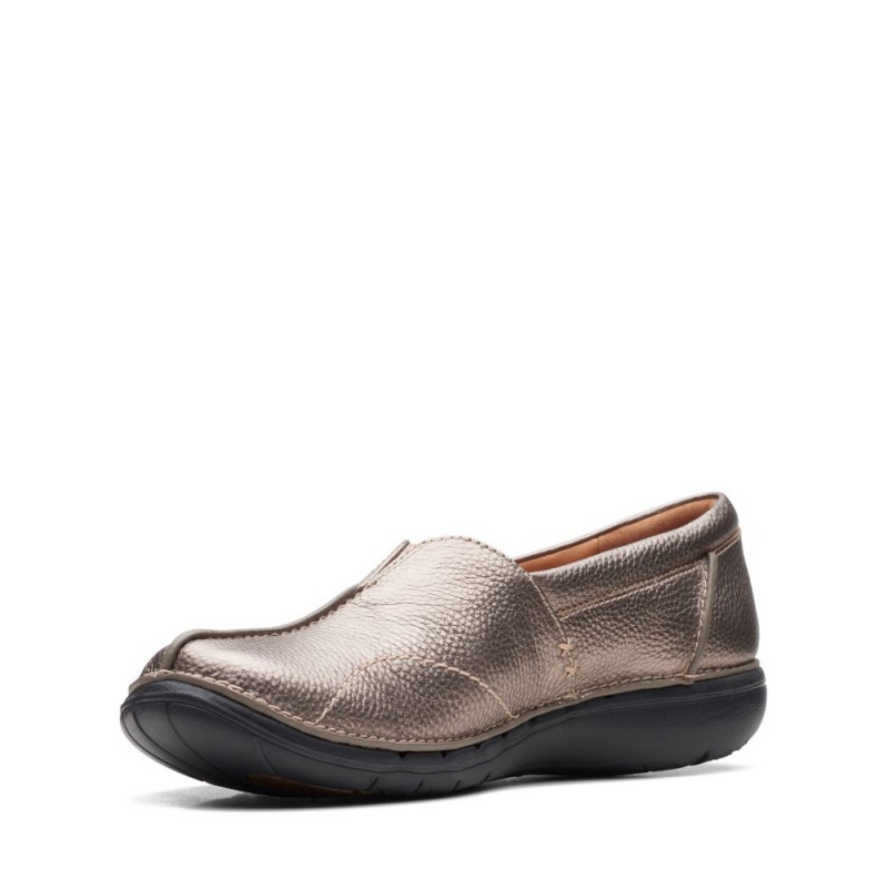 Clarks Un Loop Stride Φλατ Παπουτσια γυναικεια ασημι | GR918205