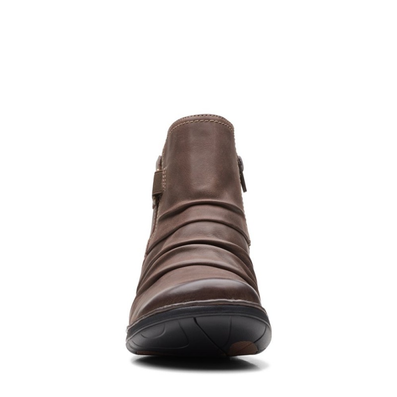 Clarks Un Loop Top Μποτακια γυναικεια σκούρο καφε | GR967104