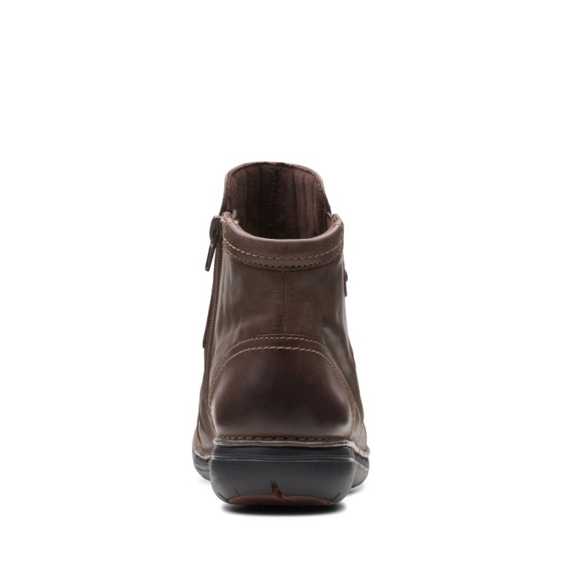 Clarks Un Loop Top Μποτακια γυναικεια σκούρο καφε | GR967104