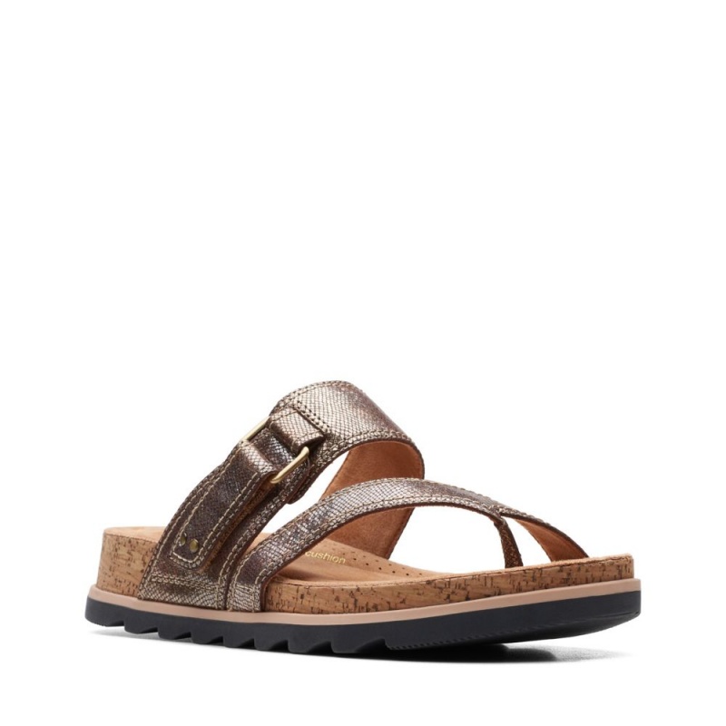 Clarks Yacht Beach Σαγιοναρεσ γυναικεια καφε μεταλλικός | GR428351