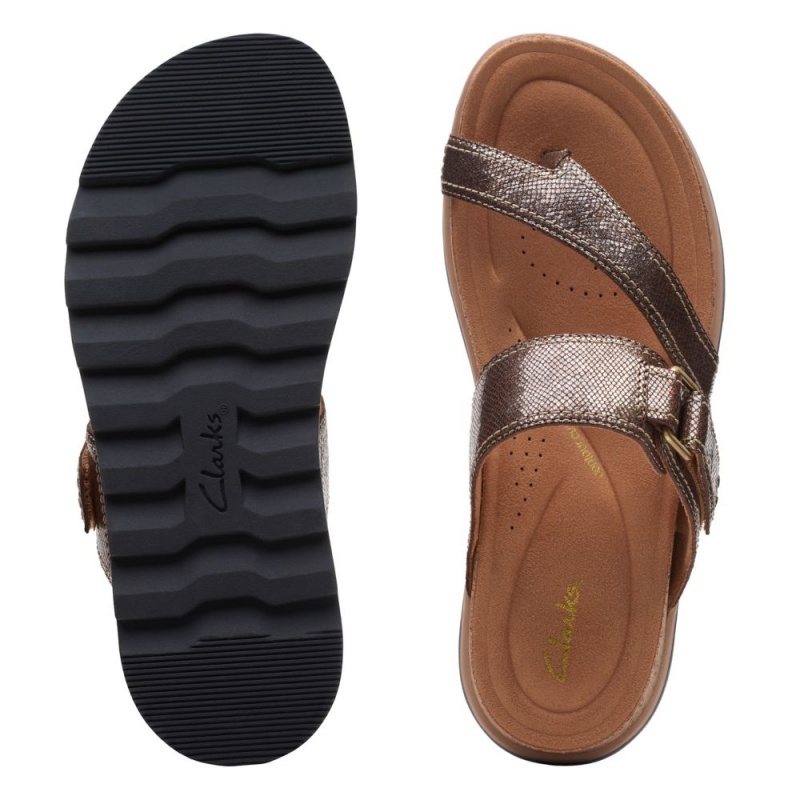 Clarks Yacht Beach Σαγιοναρεσ γυναικεια καφε μεταλλικός | GR428351