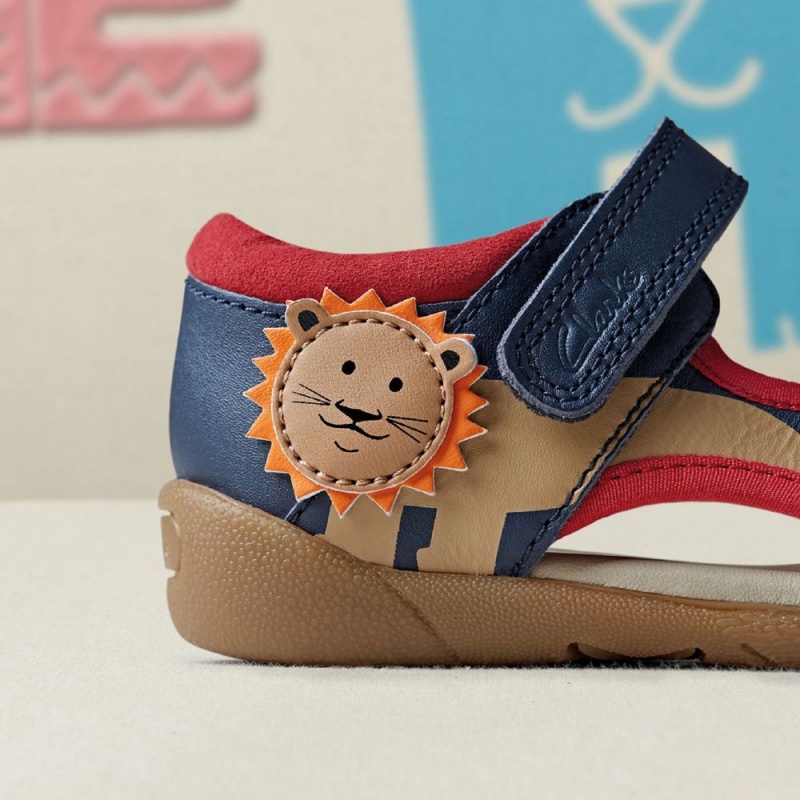 Clarks Zora Jungle Toddler Σανδαλια για κοριτσια Navy/Red | GR109574