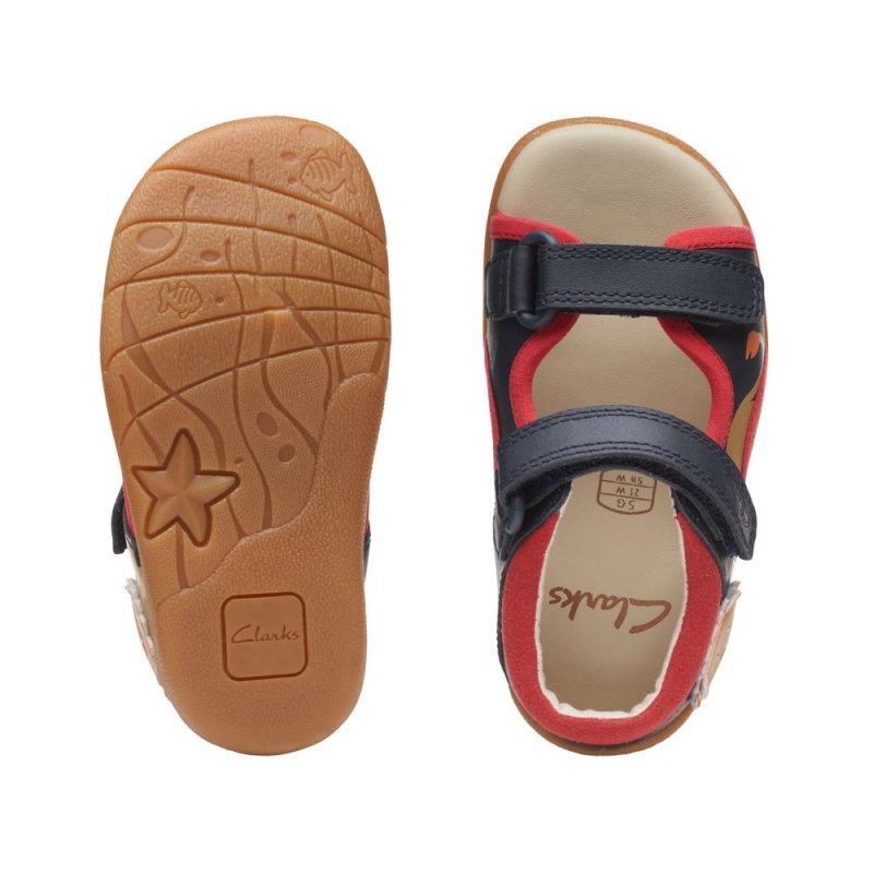 Clarks Zora Jungle Toddler Σανδαλια για κοριτσια Navy/Red | GR109574